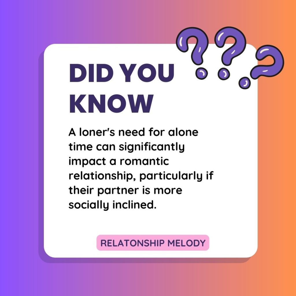 A loner's need for alone time can significantly impact a romantic relationship, particularly if their partner is more socially inclined.