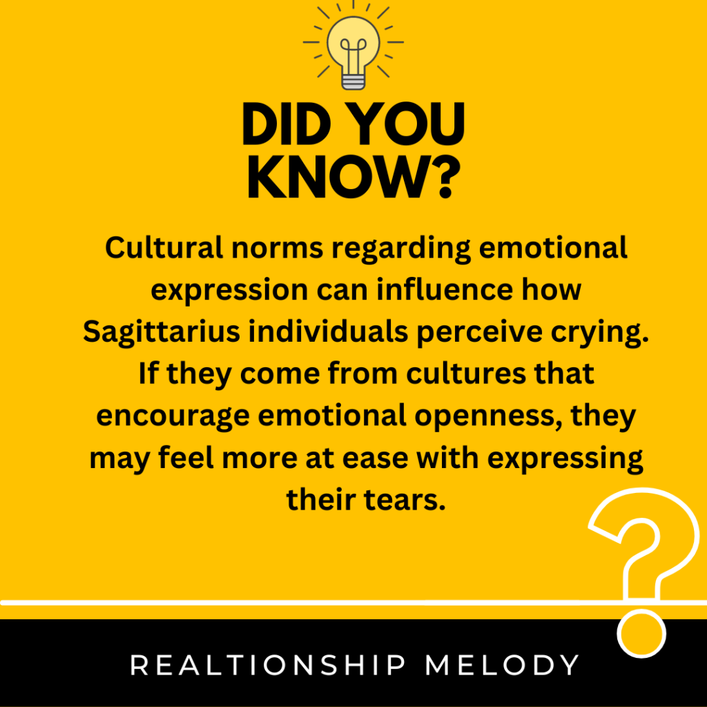 Are There Any Cultural Or Societal Influences That Shape How Sagittarius Individuals Perceive Crying?