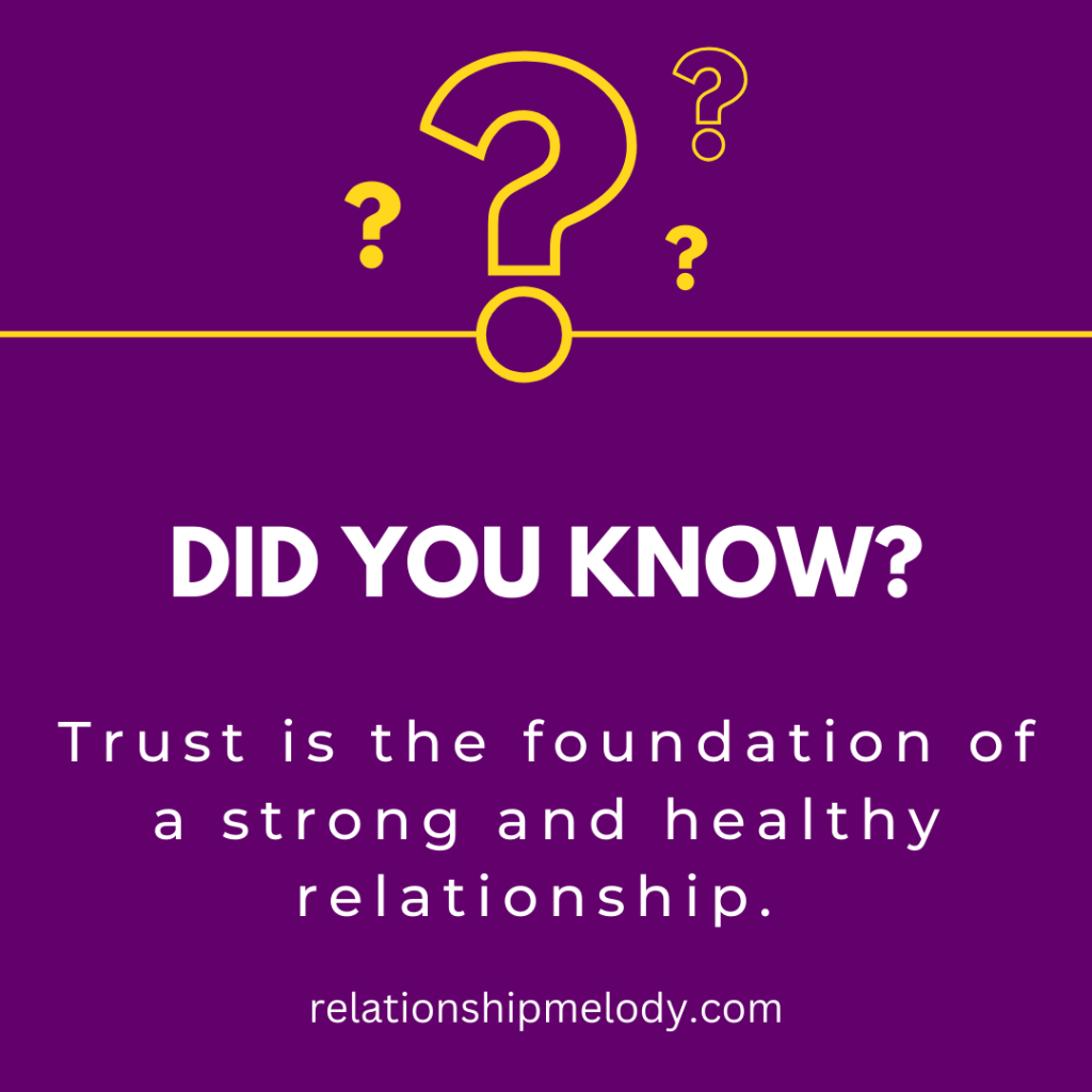 Trust is the foundation of a strong and healthy relationship. 