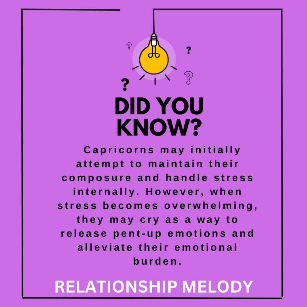 How Do Capricorns React To External Stressors, Such As Work Or Relationship Problems, That Can Lead To Crying?