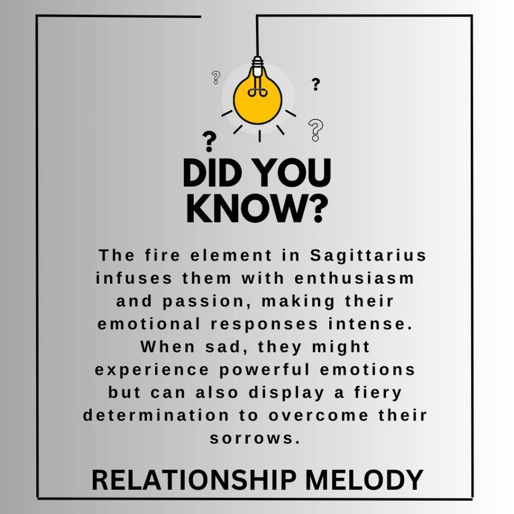 How Does The Element Of Fire, Associated With Sagittarius, Influence Their Emotional Responses To Sadness?