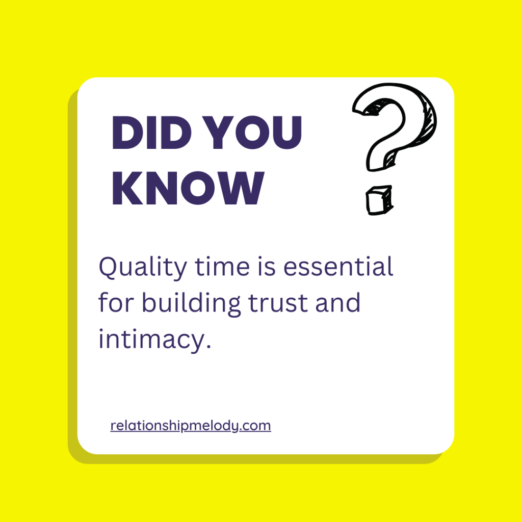 Quality time is essential for building trust and intimacy.