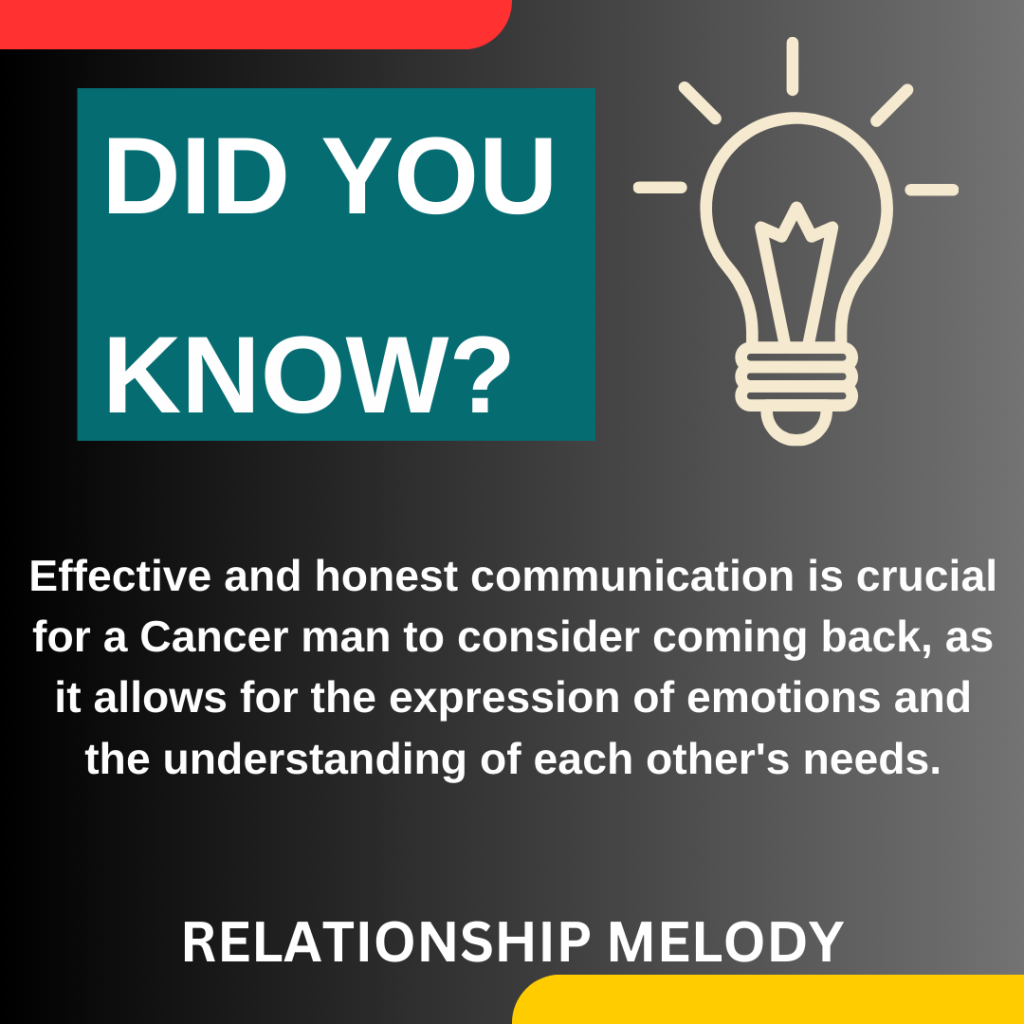 What Role Does Communication Play In A Cancer Man's Decision To Come Back To A Relationship?